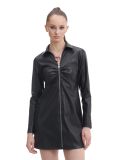 Czarna sukienka z imitacji skóry - czarny - CROPP - small3