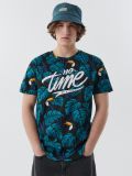T-shirt w tukany - czarny - CROPP - small1