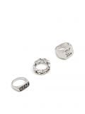 3 pack srebrnych pierścionków - srebrny - CROPP - small1