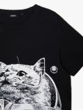 T-shirt nera con motivo gatto galattico - Nero - CROPP - small5