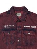 Bordowa kurtka jeansowa z nadrukami - czerwony - CROPP - small2