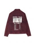 Bordowa kurtka jeansowa z nadrukami - czerwony - CROPP - small3
