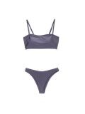 Costum de baie din două piese - albastru metalizat - CROPP - small4