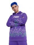 Fioletowa bluza z nadrukami - fioletowy - CROPP - small1
