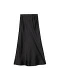 Довга атласна спідниця - чорний - CROPP - small2