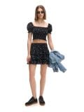 Rock mit Blumenmuster - Schwarz - CROPP - small1