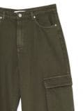Ciemnozielone jeansy parachute z kieszeniami cargo - zielony - CROPP - small5