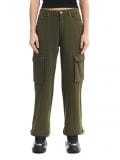 Ciemnozielone jeansy parachute z kieszeniami cargo - zielony - CROPP - small1