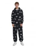 Czarne joggery w białe wzory - czarny - CROPP - small1