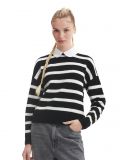 Czarno-biały sweter z kołnierzykiem - czarny - CROPP - small3