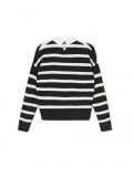 Czarno-biały sweter z kołnierzykiem - czarny - CROPP - small5
