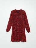 Sukienka w kwiaty z falbaną - czerwony - CROPP - small4