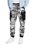 Joggery z nadrukiem all over - biały - CROPP - small3