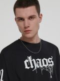 Czarna koszulka oversize z motywem płomieni - czarny - CROPP - small6