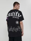 Czarna koszulka oversize z motywem płomieni - czarny - CROPP - small5