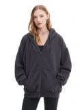 Ciemnoszara rozpinana bluza z kapturem - szary - CROPP - small1