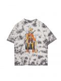 Szara koszulka z nadrukami tie-dye - szary - CROPP - small1