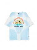 T-shirt tie-dye z nadrukiem - błękitny - CROPP - small1