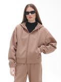 Brązowa rozpinana bluza z kapturem - brązowy - CROPP - small1