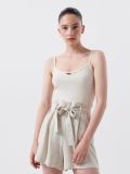Szorty z wysokim stanem - kremowy - CROPP - small2