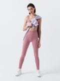 Dzianinowe legginsy w prążki - różowy - CROPP - small7