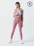 Dzianinowe legginsy w prążki - różowy - CROPP - small1