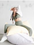 Dzianinowe legginsy w prążki - zielony - CROPP - small1