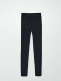 Dzianinowe legginsy w prążki - czarny - CROPP - small2