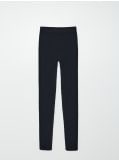 Dzianinowe legginsy w prążki - czarny - CROPP - small4