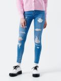 Džíny skinny s dírami - modrá - CROPP - small1