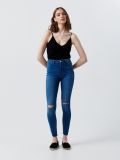 Jeansy skinny z dziurami - niebieski - CROPP - small2
