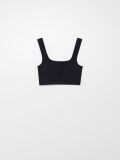Кроп топ із трикотажу в рубчик - чорний - CROPP - small4