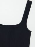 Кроп топ із трикотажу в рубчик - чорний - CROPP - small5
