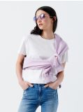 Gładka koszulka - biały - CROPP - small1