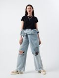 Bluse mit Volantärmeln - Schwarz - CROPP - small1