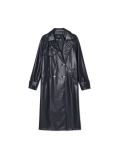 Czarny trencz z imitacji skóry - czarny - CROPP - small4