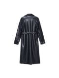 Czarny trencz z imitacji skóry - czarny - CROPP - small6