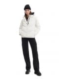 Biała kurtka puffer z kapturem - biały - CROPP - small2