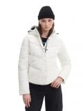 Biała kurtka puffer z kapturem - biały - CROPP - small1