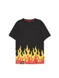 T-shirt z motywem płomieni - czarny - CROPP - small1