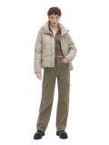 Beżowa kurtka puffer z ekoskóry - beżowy - CROPP - small1