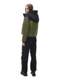 Czarno-ciemnozielona kurtka puffer z kapturem - zielony - CROPP - small3