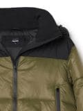 Czarno-ciemnozielona kurtka puffer z kapturem - zielony - CROPP - small5