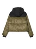 Czarno-ciemnozielona kurtka puffer z kapturem - zielony - CROPP - small6