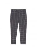 Ciemnoszare spodnie chino slim w kratę - szary - CROPP - small4