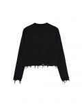 Czarny sweter z postrzępieniami - czarny - CROPP - small3