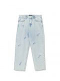 Jeansy wide leg z nadrukami - niebieski - CROPP - small4