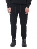 Pantaloni jogger cargo, din denim - negru - CROPP - small1