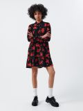Koszulowa sukienka w kwiaty - czerwony - CROPP - small1
