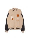 Beżowa bluza bomber z haftami - beżowy - CROPP - small2